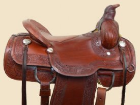 MacPherson Tooled Roping Saddle w/Bicycle Seat