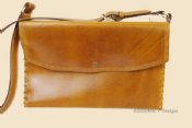 Leather Brief Case with Border Tooling