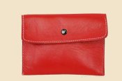 Leather Clutch Bag Red