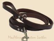 Dog Leash Leather with Ring at Hand Hold
