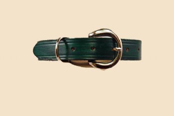 Dog Collar - Green Leather