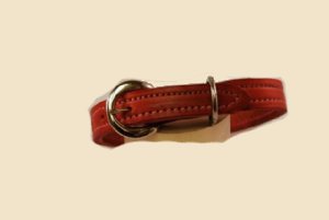 Dog Collar - Rasberry Leather