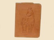 Leather Notepad Cover with Tooled Horse
